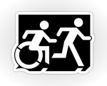 Accessible Exit Sign Project Wheelchair Wheelie Running Man Symbol Means of Egress Icon Disability Emergency Evacuation Fire Safety Sticker&nbsp;63