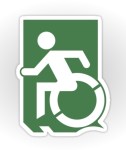 Accessible Exit Sign Project Wheelchair Wheelie Running Man Symbol Means of Egress Icon Disability Emergency Evacuation Fire Safety Sticker&nbsp;64