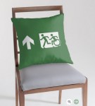 Accessible Exit Sign Project Wheelchair Wheelie Running Man Symbol Means of Egress Icon Disability Emergency Evacuation Fire Safety Throw Pillow Cushion&nbsp;104