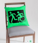 Accessible Exit Sign Project Wheelchair Wheelie Running Man Symbol Means of Egress Icon Disability Emergency Evacuation Fire Safety Throw Pillow Cushion&nbsp;133