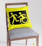Accessible Exit Sign Project Wheelchair Wheelie Running Man Symbol Means of Egress Icon Disability Emergency Evacuation Fire Safety Throw Pillow Cushion&nbsp;135