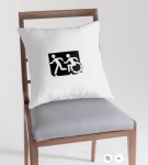Accessible Exit Sign Project Wheelchair Wheelie Running Man Symbol Means of Egress Icon Disability Emergency Evacuation Fire Safety Throw Pillow Cushion&nbsp;63