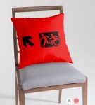 Accessible Exit Sign Project Wheelchair Wheelie Running Man Symbol Means of Egress Icon Disability Emergency Evacuation Fire Safety Throw Pillow Cushion&nbsp;65