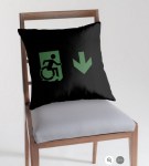 Accessible Exit Sign Project Wheelchair Wheelie Running Man Symbol Means of Egress Icon Disability Emergency Evacuation Fire Safety Throw Pillow Cushion&nbsp;94