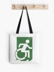 Accessible Exit Sign Project Wheelchair Wheelie Running Man Symbol Means of Egress Icon Disability Emergency Evacuation Fire Safety Tote Bag&nbsp;39
