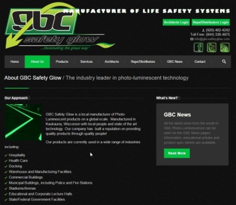 GBC Safety Glow Website Screen Image
