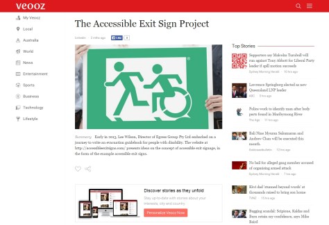 Accessible Exit Sign Project on Veooz